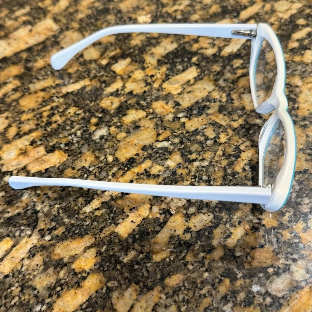 Zenni Kids Blue and White Oval Frames Glasses
